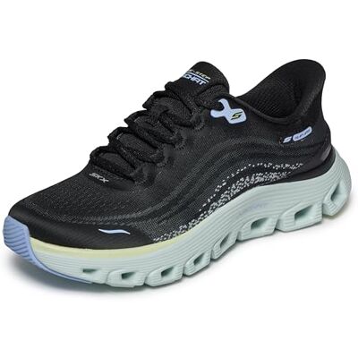 Skechers Damen Arch Fit Glide-Step Wave Slip-InTurnschuhe, Black Mesh Turquoise Trim, 38.5 EU Skechers Damen Arch Fit Glide-Step Wave Slip-InTurnschuhe, Black Mesh Turquoise Trim, 38.5 EU