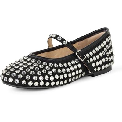 The Drop Damen Katy Mary Jane Flat Black Microsuede, Größe 47 The Drop Damen Katy Mary Jane Flat Black Microsuede, Größe 47