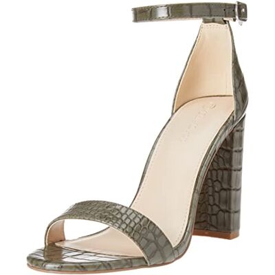 The Drop Damen Rebecca Riemensandalen mit Hohem Blockabsatz, Capers Olive Croc, 39 The Drop Damen Rebecca Riemensandalen mit Hohem Blockabsatz, Capers Olive Croc, 39