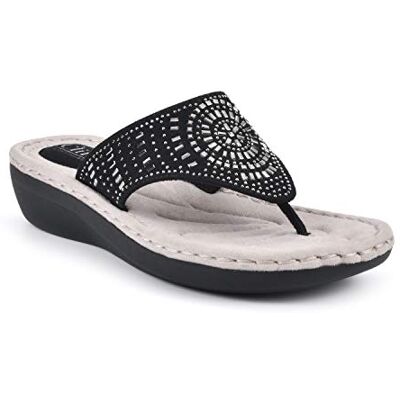 CLIFFS BY WHITE MOUNTAIN Damen Cienna Sandale, Schwarz/Stoff, 40.5 EU CLIFFS BY WHITE MOUNTAIN Damen Cienna Sandale, Schwarz/Stoff, 40.5 EU