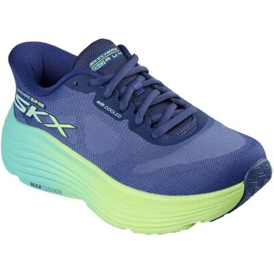 Skechers Women's Max Cushioning Endeavour Hallandale Hands Free Slip-ins Sneaker, Marineblau/Limettengrün, 37.5 EU Skechers Women's Max Cushioning Endeavour Hallandale Hands Free Slip-ins Sneaker, Marineblau/Limettengrün, 37.5 EU
