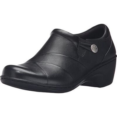 Clarks Channing Ann Slipper für Damen, Schwarz (schwarzes Leder), 37 EU Clarks Channing Ann Slipper für Damen, Schwarz (schwarzes Leder), 37 EU