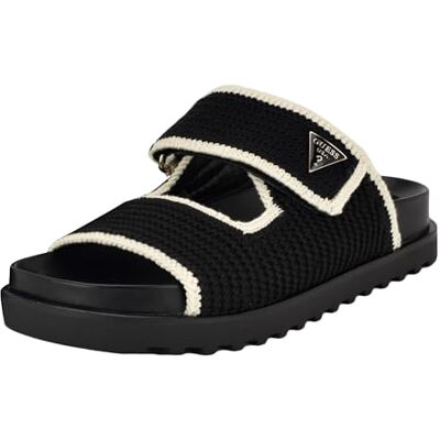 Guess Damen Fadenna Flache Sandale, Schwarz/Weiß 001, 41 EU Guess Damen Fadenna Flache Sandale, Schwarz/Weiß 001, 41 EU