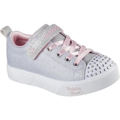 Skechers Mädchen Heart Steps Shimmer Sweetie Turnschuhe, Gray Textile/ Pink Trim, 28.5 EU Skechers Mädchen Heart Steps Shimmer Sweetie Turnschuhe, Gray Textile/ Pink Trim, 28.5 EU
