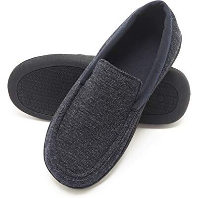 Hanes Herren Mokassin Hausschuh, Marineblau/blau, Small Hanes Herren Mokassin Hausschuh, Marineblau/blau, Small