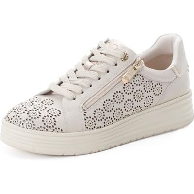 MARCO TOZZI Damen Sneaker weiches Feel Me Wechselfußbett Leder weiches Innenfutter Modern, beige (Cream Comb), 41 EU MARCO TOZZI Damen Sneaker weiches Feel Me Wechselfußbett Leder weiches Innenfutter Modern, beige (Cream Comb), 41 EU