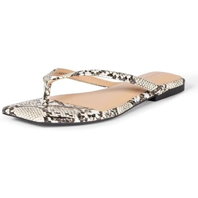 Amazon Damen Flip-Flops mit eckiger Zehenpartie, Graues Schlangenlederimitat, 40 EU Amazon Damen Flip-Flops mit eckiger Zehenpartie, Graues Schlangenlederimitat, 40 EU