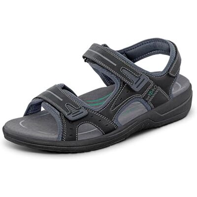 Orthofeet Gemini Orthopädische Herren Ledersandalen Open-Toe Mit 3-Fach Verstellbaren Riemen, Anatomischer Fußgewölbestütze Und Ergonomischer Dämpfung Für Die Freizeit Orthofeet Gemini Orthopädische Herren Ledersandalen Open-Toe Mit 3-Fach Verstellbaren Riemen, Anatomischer Fußgewölbestütze Und Ergonomischer Dämpfung Für Die Freizeit