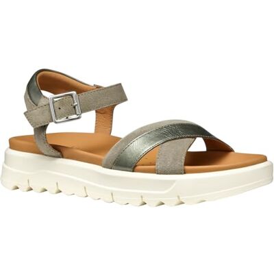 Geox Damen D XAND 2.1S B Flat Sandal, Sage/Dk Green, 39 EU Geox Damen D XAND 2.1S B Flat Sandal, Sage/Dk Green, 39 EU