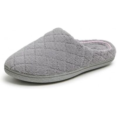 Dearfoams Leslie Terry Hausschuhe für Damen, Bequeme Clog-Hausschuhe mit Memory-Schaum, erhältlich auch in weiter Passform, 9-10 Wide Dearfoams Leslie Terry Hausschuhe für Damen, Bequeme Clog-Hausschuhe mit Memory-Schaum, erhältlich auch in weiter Passform, 9-10 Wide