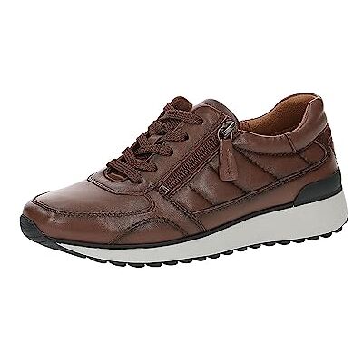 CAPRICE Damen Sneaker flach aus Leder mit Reißverschluss, Braun (Muscat Softnap), 36 EU CAPRICE Damen Sneaker flach aus Leder mit Reißverschluss, Braun (Muscat Softnap), 36 EU