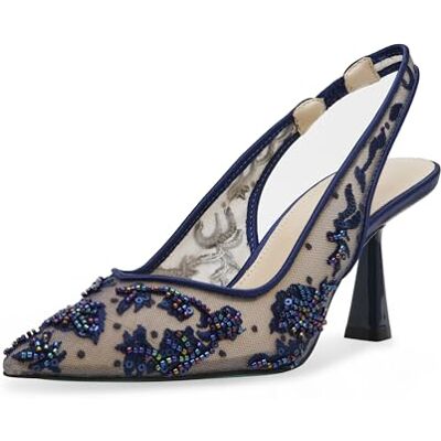 Betsey Johnson Women's Nikki Pump, Navy, 6 Betsey Johnson Women's Nikki Pump, Navy, 6