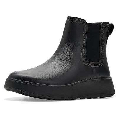 Fitflop Damen F-Mode Stitch Warm Tumbled-Leather Chelsea Boots Chelsea Boot, Schwarz, 38.5 EU Fitflop Damen F-Mode Stitch Warm Tumbled-Leather Chelsea Boots Chelsea Boot, Schwarz, 38.5 EU