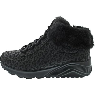 Skechers Mädchen UNO Lite Cozy Leopard Turnschuhe, Black Synthetic Black Trim, 40 EU Skechers Mädchen UNO Lite Cozy Leopard Turnschuhe, Black Synthetic Black Trim, 40 EU