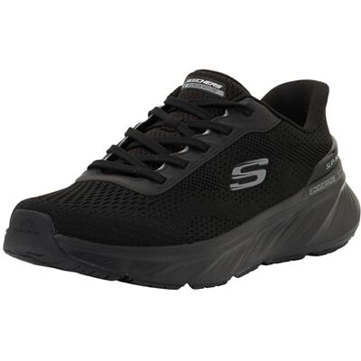 Skechers Edgeride Erlson-Sneaker für Herren, Schwarzes Strick-PU, 45 EU Skechers Edgeride Erlson-Sneaker für Herren, Schwarzes Strick-PU, 45 EU