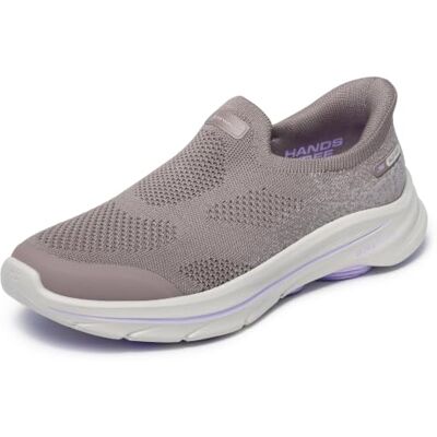 Skechers Damen Go Walk 8 Nova Turnschuhe, Taupe Textile Lavender Trim, 40 EU Skechers Damen Go Walk 8 Nova Turnschuhe, Taupe Textile Lavender Trim, 40 EU