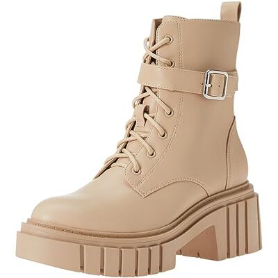 The Drop Women's Plateau-Springerstiefel Koi mit Schnürung, Sand, 38.5 The Drop Women's Plateau-Springerstiefel Koi mit Schnürung, Sand, 38.5