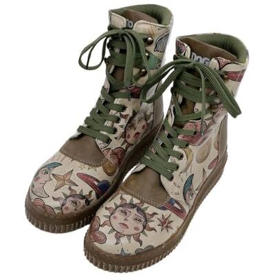 DOGO Dreams For Dreamers Damenstiefel, veganes Leder, Khaki, lang, mehrfarbig, 36 EU DOGO Dreams For Dreamers Damenstiefel, veganes Leder, Khaki, lang, mehrfarbig, 36 EU