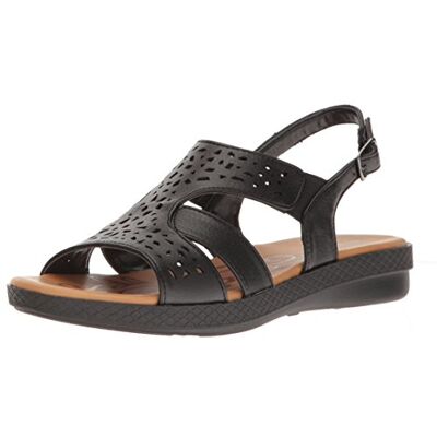 Easy Street Damen Bolzen Flache Sandale, schwarz, 40 EU Easy Street Damen Bolzen Flache Sandale, schwarz, 40 EU