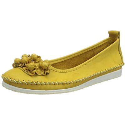 Andrea Conti Damen Ballerina Slipper Leder Florale Applikation Soft 0027987 Andrea Conti Damen Ballerina Slipper Leder Florale Applikation Soft 0027987