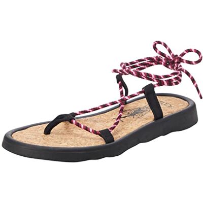 FLY London TACE874FLY Flache Damensandalen, Negro Morado, 39 EU FLY London TACE874FLY Flache Damensandalen, Negro Morado, 39 EU