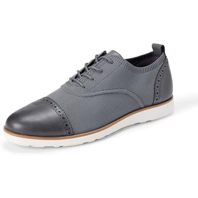 Amazon Herren Oxford-Brogue-Business-Sneaker, Strick-Obermaterial, Grau, 46 EU Amazon Herren Oxford-Brogue-Business-Sneaker, Strick-Obermaterial, Grau, 46 EU