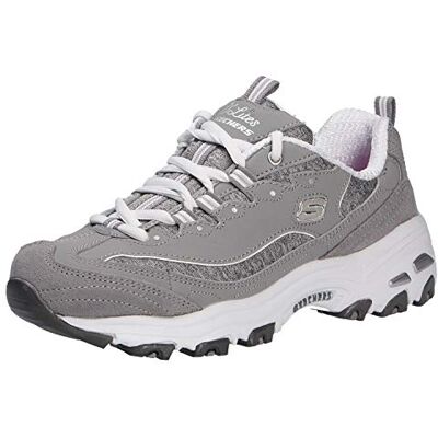 Skechers Damen D'lites-Me Time Schnürschuhe, Modischer Sneaker, Grau Weiß, 35.5 EU Weit Skechers Damen D'lites-Me Time Schnürschuhe, Modischer Sneaker, Grau Weiß, 35.5 EU Weit