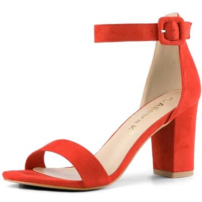 Allegra K Damen High Chunky Heel Schnalle Knöchelriemen Sandalen Orange 39 Allegra K Damen High Chunky Heel Schnalle Knöchelriemen Sandalen Orange 39