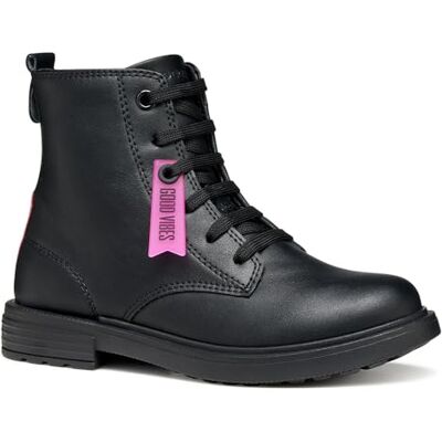 Geox JUNIOR J ECLAIR GIRL ANKLE BOOTS BLACK/FUCHSIA 35_EU Geox JUNIOR J ECLAIR GIRL ANKLE BOOTS BLACK/FUCHSIA 35_EU