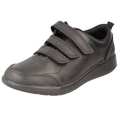 Clarks Jungen Scape Sky K Sneaker, Schwarzes Leder, 30 EU Clarks Jungen Scape Sky K Sneaker, Schwarzes Leder, 30 EU