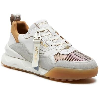 Replay Damen Sneaker mit Schnürung, White Beige 352 (Mehrfarbig), 35 Replay Damen Sneaker mit Schnürung, White Beige 352 (Mehrfarbig), 35