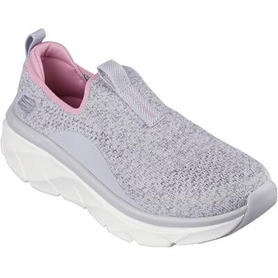 Skechers Damen D'lux Walker 2.0 Bold StateD'Lux Walker 2.0 Bold State, Grauer Strick, rosa Rand, 36 EU Skechers Damen D'lux Walker 2.0 Bold StateD'Lux Walker 2.0 Bold State, Grauer Strick, rosa Rand, 36 EU