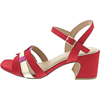 MARCO TOZZI Damen Sandale weiches Feel Me Fußbett weiches Innenfutter Modern, rot (RED COMB), 38 EU MARCO TOZZI Damen Sandale weiches Feel Me Fußbett weiches Innenfutter Modern, rot (RED COMB), 38 EU