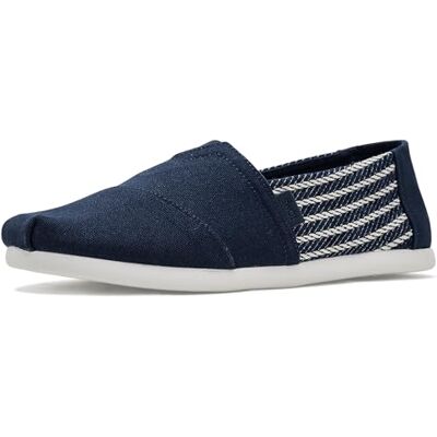 TOMS Alpargata Classic Loafer für Herren, flach, Marineblau, nautisch gestreift, Größe 44 TOMS Alpargata Classic Loafer für Herren, flach, Marineblau, nautisch gestreift, Größe 44