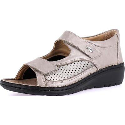 GRÜNLAND -NESI-Komfort-Offener Schuh mit doppelt verstellbarem Riemen, Profilsohle, Herausnehmbare Innensohle aus Kork und Leder und 4 cm hohem Keilabsatz GRÜNLAND -NESI-Komfort-Offener Schuh mit doppelt verstellbarem Riemen, Profilsohle, Herausnehmbare Innensohle aus Kork und Leder und 4 cm hohem Keilabsatz