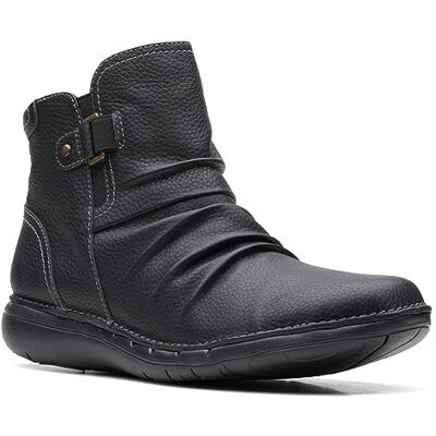 Clarks Damen Un Loop Top Chelsea Boot, Black Leather, 36 EU Clarks Damen Un Loop Top Chelsea Boot, Black Leather, 36 EU