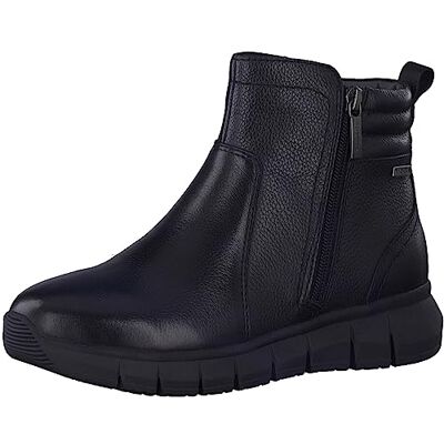 Tamaris COMFORT Damen Stiefeletten ohne Absatz mit Reißverschluss Flach Comfort Fit, Schwarz (Black Nappa), 40 EU Tamaris COMFORT Damen Stiefeletten ohne Absatz mit Reißverschluss Flach Comfort Fit, Schwarz (Black Nappa), 40 EU