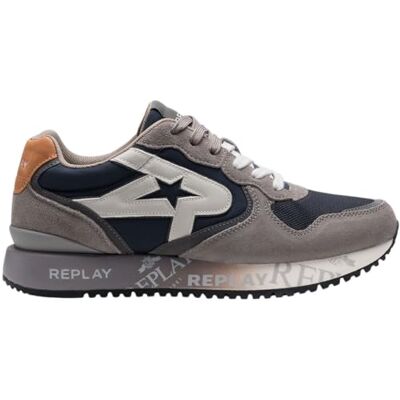 Replay Herren Runner Sneaker, Taupe Navy (Mehrfarbig), 41 Replay Herren Runner Sneaker, Taupe Navy (Mehrfarbig), 41