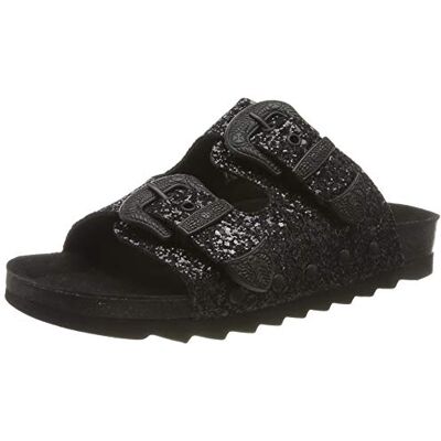 The White Brand BUW0011 Damen Peeptoe Sandalen, Schwarz (Black Black), 41 EU The White Brand BUW0011 Damen Peeptoe Sandalen, Schwarz (Black Black), 41 EU