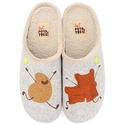 HOT POTATOES Dartry Hausschuhe für Herren, grau, 45 EU HOT POTATOES Dartry Hausschuhe für Herren, grau, 45 EU