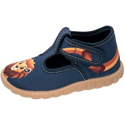 Fischer Markenschuh Kinder-Klett-Hausstiefel mit Löwen Fischer Markenschuh Kinder-Klett-Hausstiefel mit Löwen