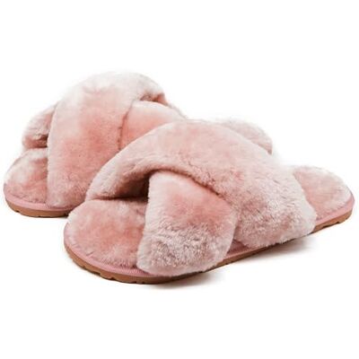 Crazy Lady Damen Fuzzy Fluffy Haus Hausschuhe Niedlich Plüsch Memory Foam Schuhe Cross Band Indoor Outdoor Open Toe Sandalen, Pink, 40/41 EU Crazy Lady Damen Fuzzy Fluffy Haus Hausschuhe Niedlich Plüsch Memory Foam Schuhe Cross Band Indoor Outdoor Open Toe Sandalen, Pink, 40/41 EU