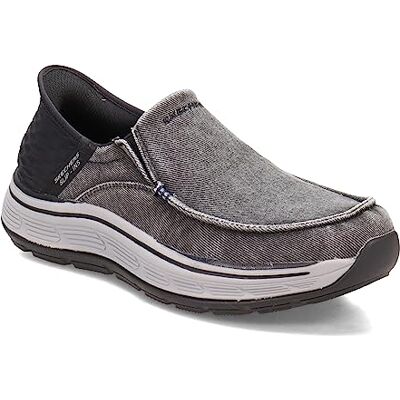 Skechers Herren Remaxed-Fenick Mokassin, Graues gewaschenes Segeltuch, 41 EU Skechers Herren Remaxed-Fenick Mokassin, Graues gewaschenes Segeltuch, 41 EU