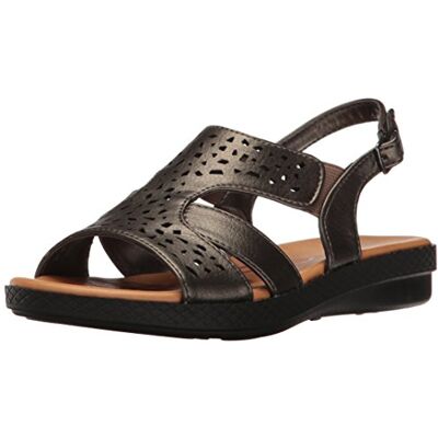 Easy Street Damen Bolzen Flache Sandale, Zinnfarben Easy Street Damen Bolzen Flache Sandale, Zinnfarben