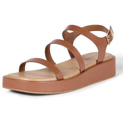 Amazon Damen Riemchensandalen, Flatform, Hellbraun, 9,5 Amazon Damen Riemchensandalen, Flatform, Hellbraun, 9,5