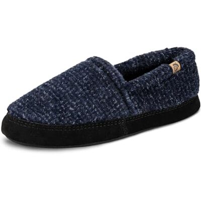 Acorn Herren Moc Hausschuhe mit Memory Foam Einlegesohle Wildleder Seitenwand und Gummiaußensohle, blau kariert, 10.5-11.5 Acorn Herren Moc Hausschuhe mit Memory Foam Einlegesohle Wildleder Seitenwand und Gummiaußensohle, blau kariert, 10.5-11.5