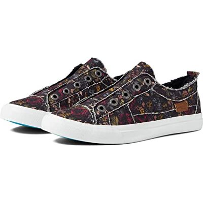 Blowfish Damen Spielen Sneaker, Leinwanddruck mit schwarzem Smashing-Blumenmuster, 39.5 EU Blowfish Damen Spielen Sneaker, Leinwanddruck mit schwarzem Smashing-Blumenmuster, 39.5 EU
