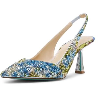 Betsey Johnson SBCLARK Damen Pumps mit spitzem Zehenbereich mit Strasssteinen, Blaue Tulpe, 36 EU Betsey Johnson SBCLARK Damen Pumps mit spitzem Zehenbereich mit Strasssteinen, Blaue Tulpe, 36 EU