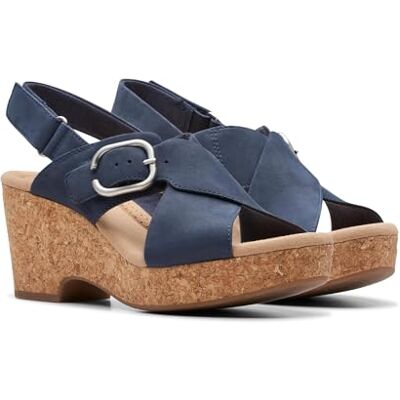 Clarks - Giselle Taubengraue Sandalen für Damen, Kolorit Navy Nubuck, Größe: 42.5 EU Clarks - Giselle Taubengraue Sandalen für Damen, Kolorit Navy Nubuck, Größe: 42.5 EU