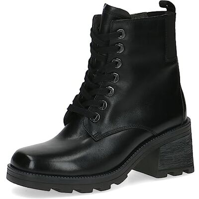 CAPRICE Damen Stiefeletten zum Schnüren aus Leder mit Blockabsatz, Schwarz (Black Nappa), 39 EU CAPRICE Damen Stiefeletten zum Schnüren aus Leder mit Blockabsatz, Schwarz (Black Nappa), 39 EU